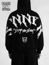 Men's Gothic Letter Print Pullover Hoodie