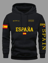 Spanish Flag Graphic Pullover Hoodie