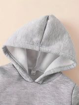 Baby Boy Fleece Hoodie & Sports Pants Set - Cozy Letter Print Tracksuit (6M-3Y)