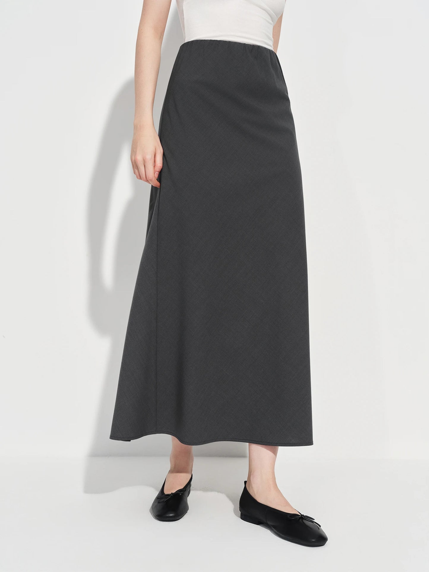 Acetate Trumpet Midi Skirt – Elegant Drape