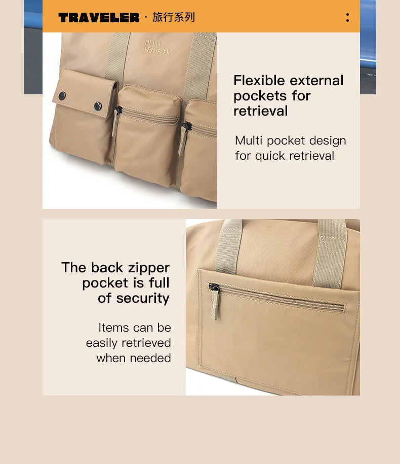 Flower Princess Traveler's Short Distance Travel Bag Crossbody Large Capacity Multi Layer Fashion Luggage Bag for Men and Women