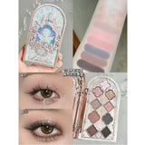 Flower Knows Moonlight Mermaid Eyeshadow Palette 8-Color Matte Shimmer Glitter Eye Makeup Cosmetics Women Beauty Eye Shadow