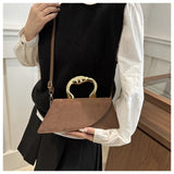 New Minimalist Design Shoulder Bag for Women Light Luxury Large Capacity Casual Metal Hand-held Crossbody Bags Female Handbag