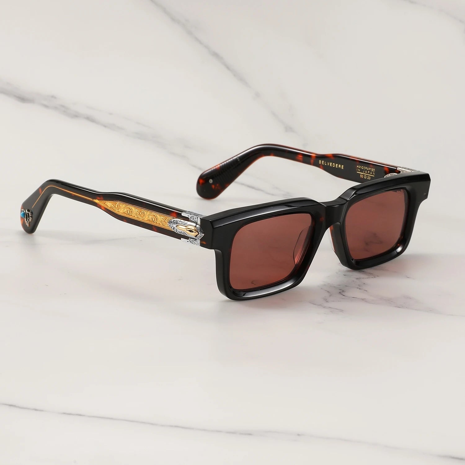 PRILEY Belvedere Vintage Square Sunglasses for Men & Women
