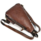 Single Shoulder Bagpack Genuine Leather Chest Bag Outdoor Riding Bag Chest Packs For Biker Men Male Sling Bags Cow Leather
