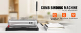 SucceBuy Binding Machine Comb Binding Machine 21Holes Binding 450 Sheets Book Binder Machine with 100 PCS 3/8'' Comb Binding Spines