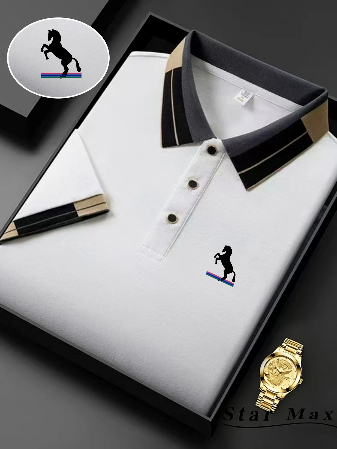 Men's Horse Embroidery Polo | Milan-Style Summer Shirt
