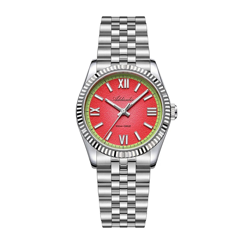 ADDIESDIVE 2025 NEW Colorful Dial Quartz Watch For Men VH31 Movement Stainless Steel Sapphire Glass 100M Waterproof Dive Watches
