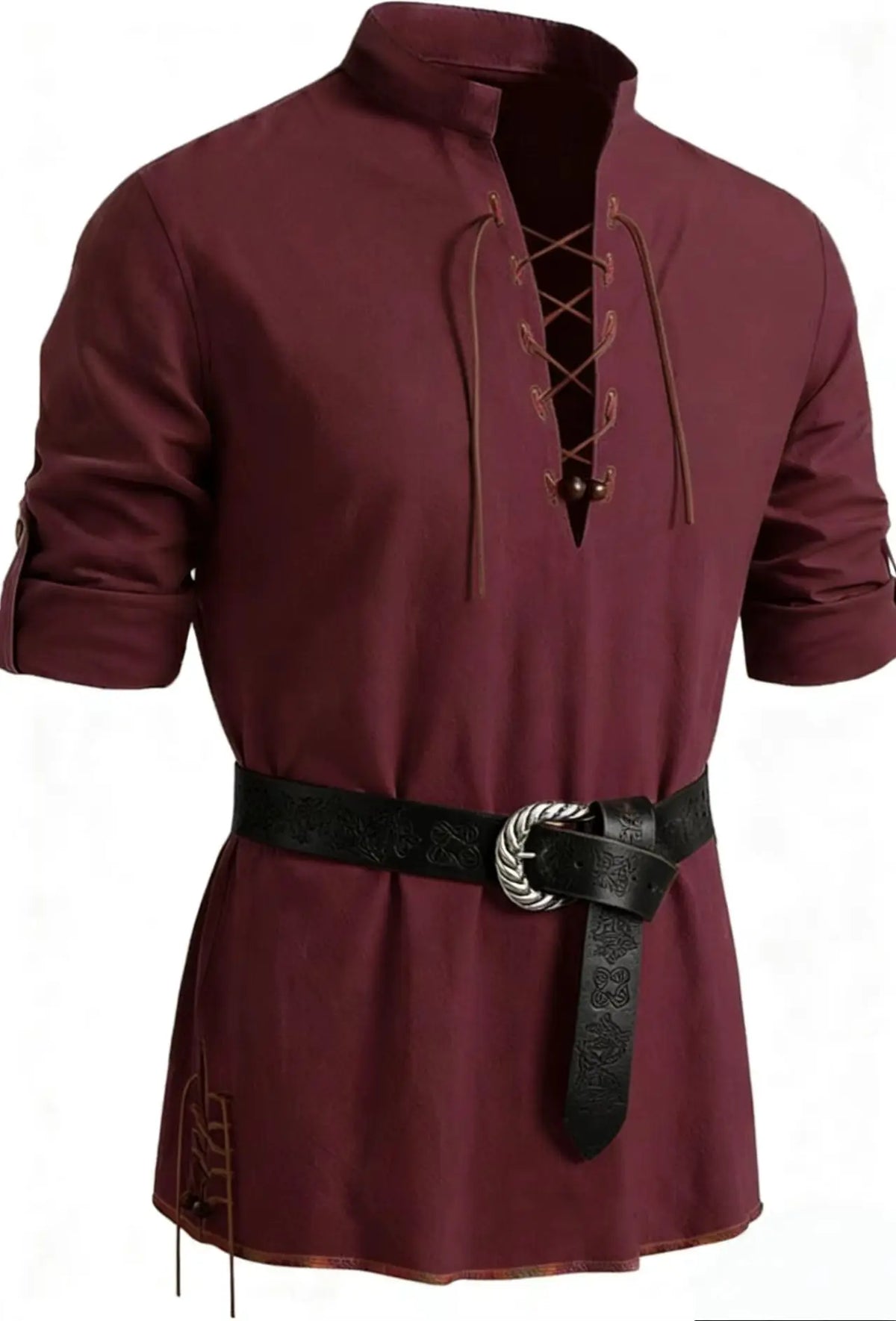Men's Medieval Pirate Lace-Up Shirt
