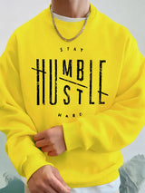 Stay Humble Hustle Hard Printing Mens Hoodie Autumn Fleece Warm Sweatshirts Casual Loose Crewneck Hooded Sports Male Clothes