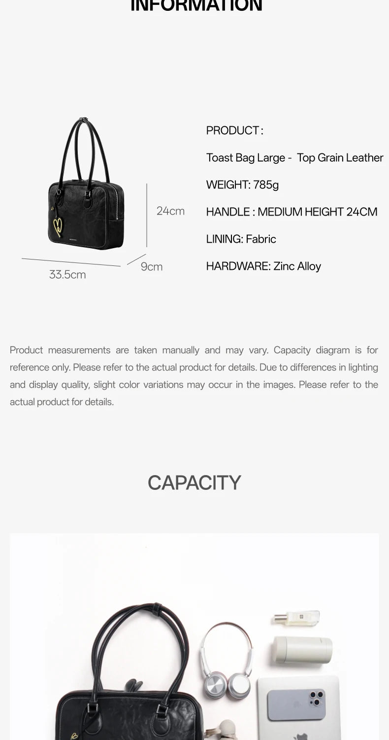 Amazing Song Toast Tote — Large Top Grain Leather Bag