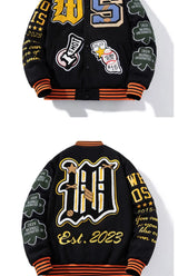 Retro Embroidery Varsity Jacket