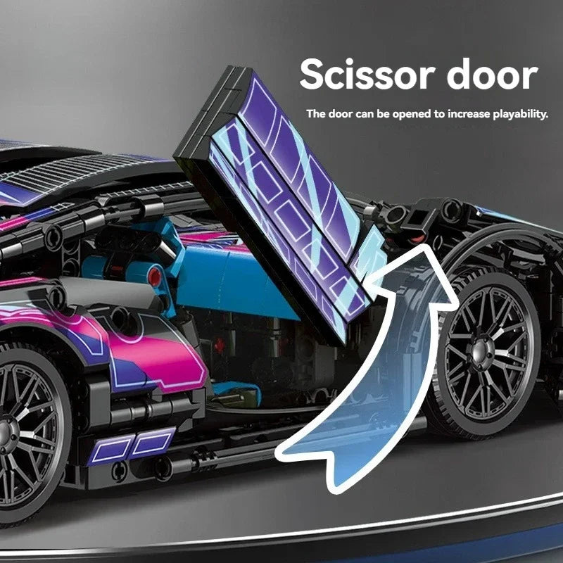 Creative DIY Racing Car Model Building Bricks Kit Advanced MOC Construction Toys for Adults Boys Girls Holiday Gift Idea