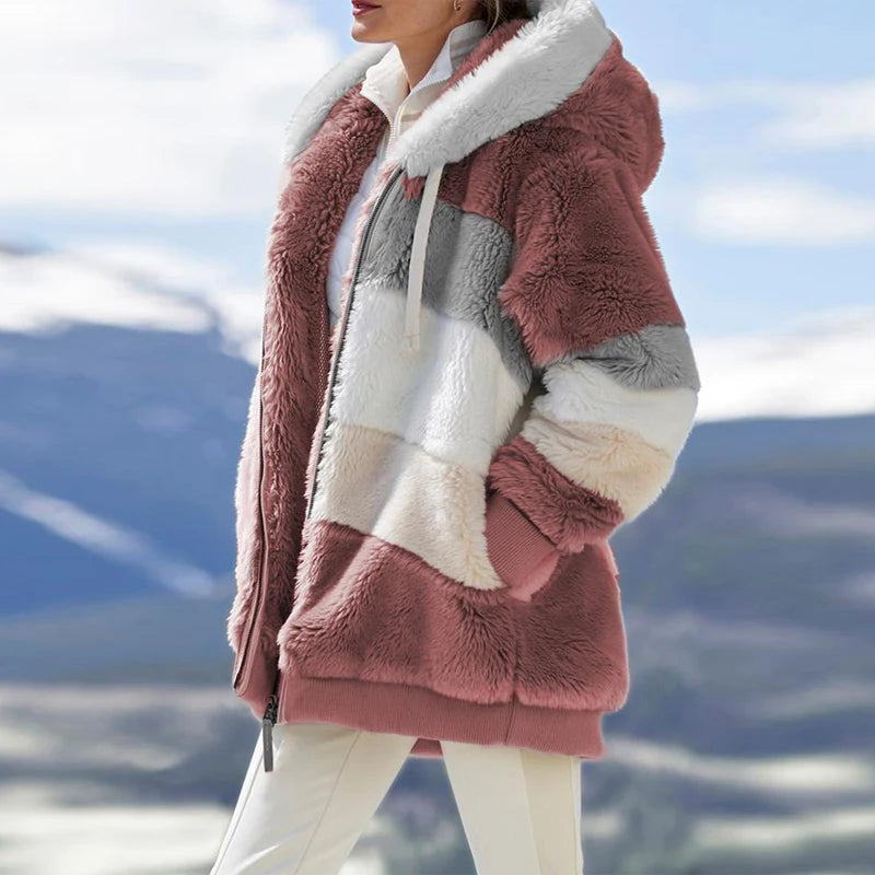 Oversized Plush Hooded Jacket