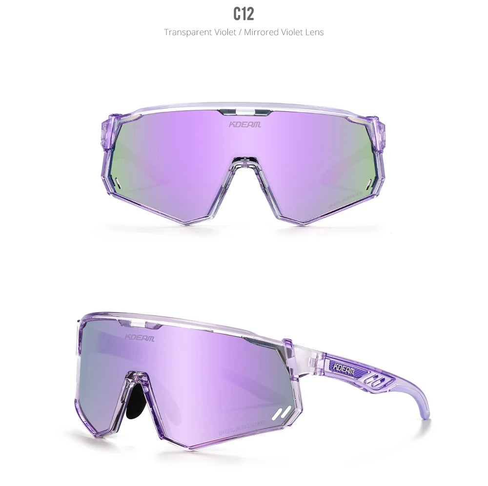 KDEAM High-End Sports Sunglasses Polarized Men's Cycling Glasses Dismountable TR90 Frame And Nose Pads Easy To Exchange