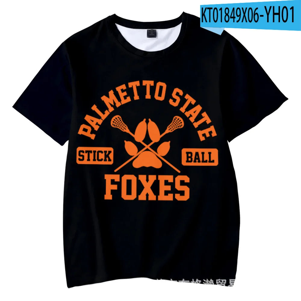 Cosplay The Foxhole Court Palmetto State Foxes Lacrosse Jersey WILDS MINYARD JOSTEN Short Sleeve T Shirt for Men Boy Oversized