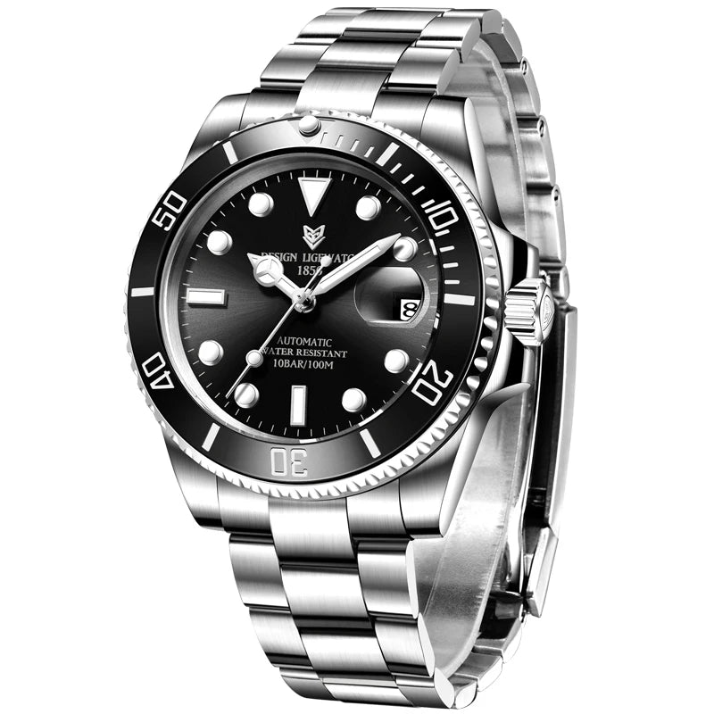 LIGE Top Brand Luxury Automatic Watch for Men Fashion Waterproof Sport Men's Mechanical WristWatches Casual Automatic Date Watch