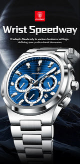 POEDAGAR Top High Quality Man Watch Luminous Waterproof Stainless Steel Men Clock Date Chronograph Quartz Business Men's Watches