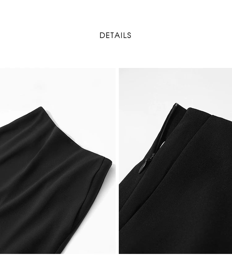 Amii Women's Skirt 2026 Autumn New Elegant Patchwork Chiffon Long Skirt Solid Color Straight Versatile Woman Clothes 12641047