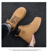 Men’s High-Top Leather Motorcycle Boots