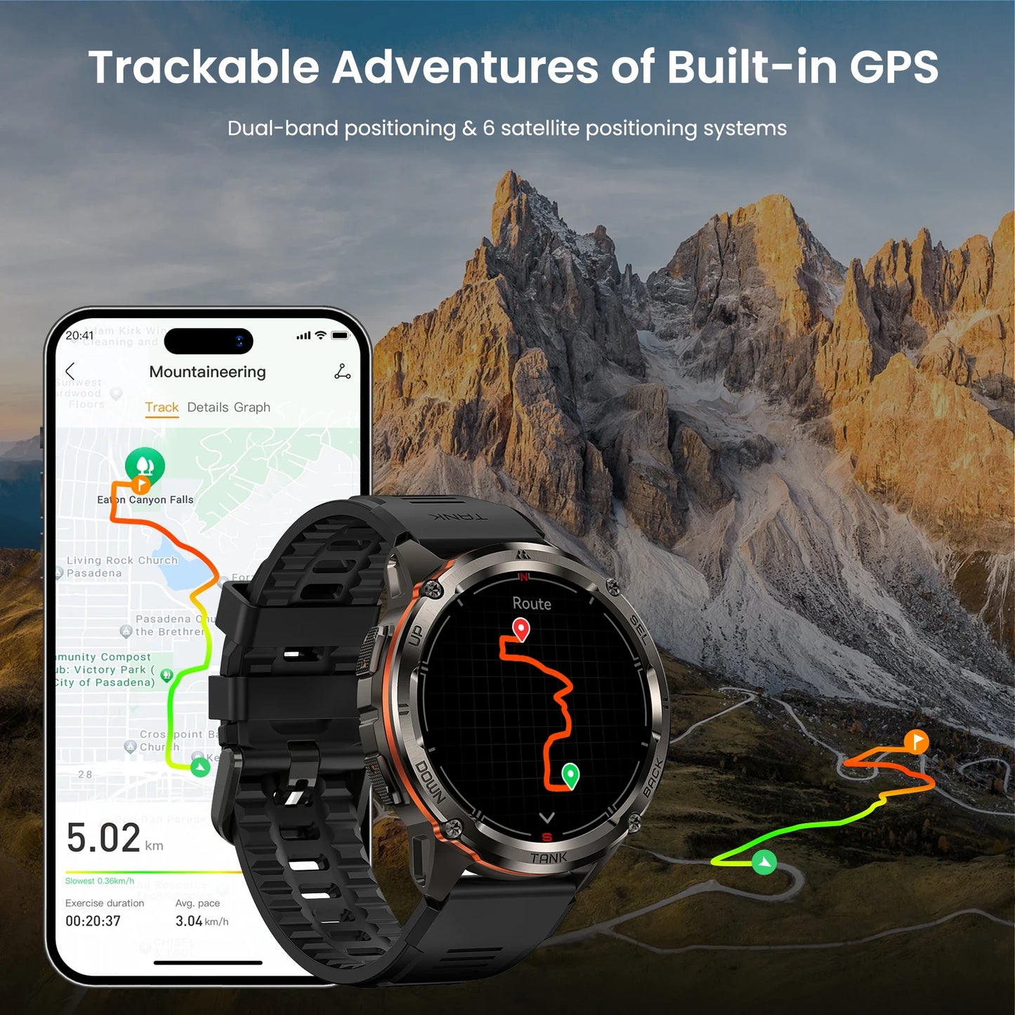 KOSPET TANK T3 Ultra 2 Smart Watch For Men GPS Stainless Steel Smartwatch 50M Waterproof IP69K Health Monitor for Android iOS