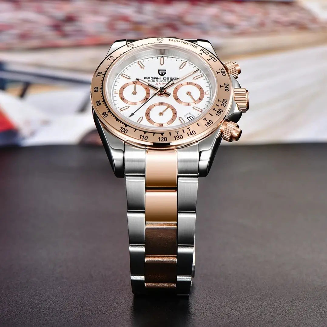 2026 New PAGANI DESIGN Rose Gold Chronograph Men's Watches Luxury Quartz Watch For Men Automatic Date Stainless steel Wristwatch