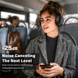 FIFINE Bluetooth wireless headset,Noise Canceling Headphones with Transparency Mode,Deep Bass,Clear Calls,80H Playtime -X3