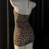 Leopard Print Halter Mini Dress | Party & Night Out