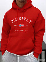 Men's Retro Print Pullover Hoodie