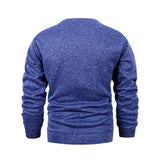 New Mens Round Neck Sweatshirt Solid Color Loose Casual Pullover Men Fashion Warm Long Sleeve Hoodies Men Clothing