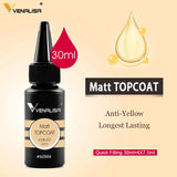 Venalisa Long Wear Tempered Top Coat Reinforce Gel Refill Package Soak Off UVLED Nail Gel Polish Big Volume 225g/30ml Base Gel