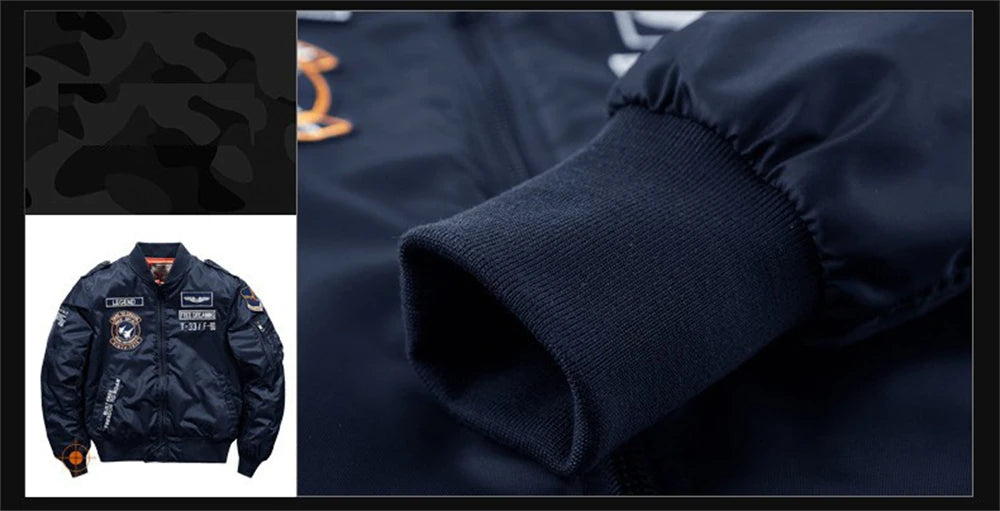 Men's MA-1 Flight Bomber Jacket | Classic Military Cargo Style Coat