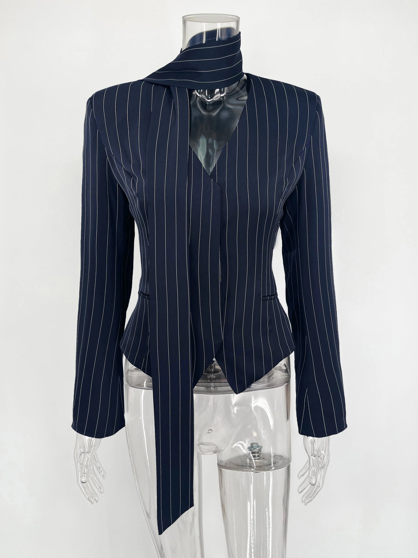 Tuularose 3 Piece Dress Set Women Elegant V-Neck Striped Ribbon Blazer Slim Short Dress Set Fashion Luxury Women Party Dress Set