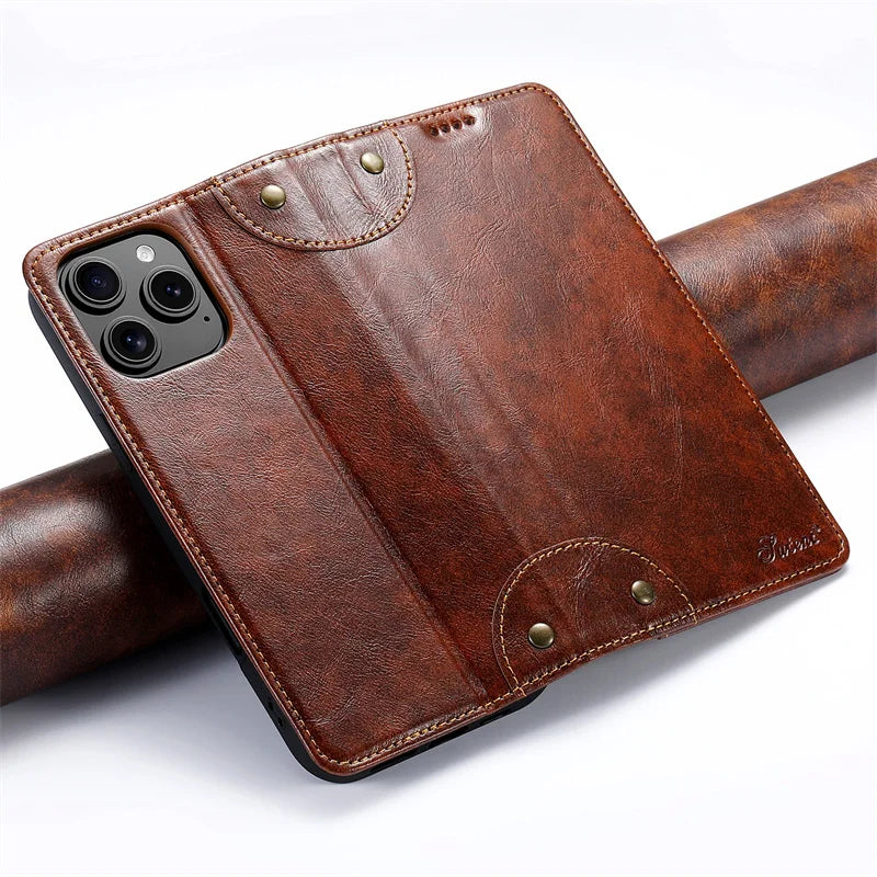 Magnetic PU Leather Flip Wallet Case for iPhone