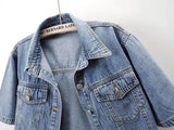 Vintage USA-Made Cropped Denim Jacket – Summer Short Sleeve Jean Top
