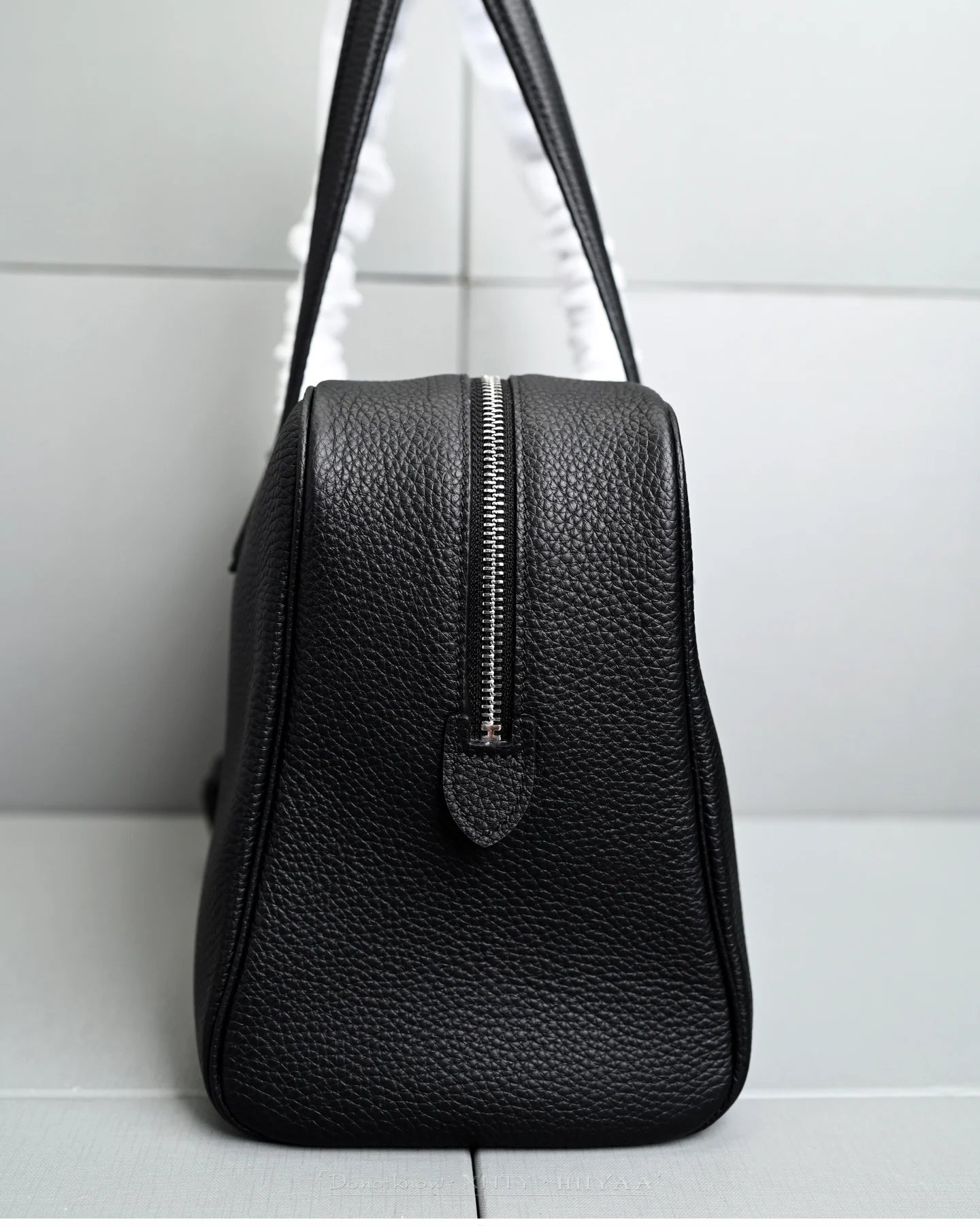 Genuine Leather Bowling Bag for Women, Top Layer Cowhide Handbag, Large Capacity Top Handle Bag, Small & Large Size