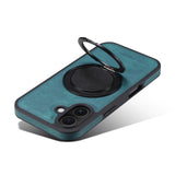 iPhone Faux Leather Case with 360° Ring Stand