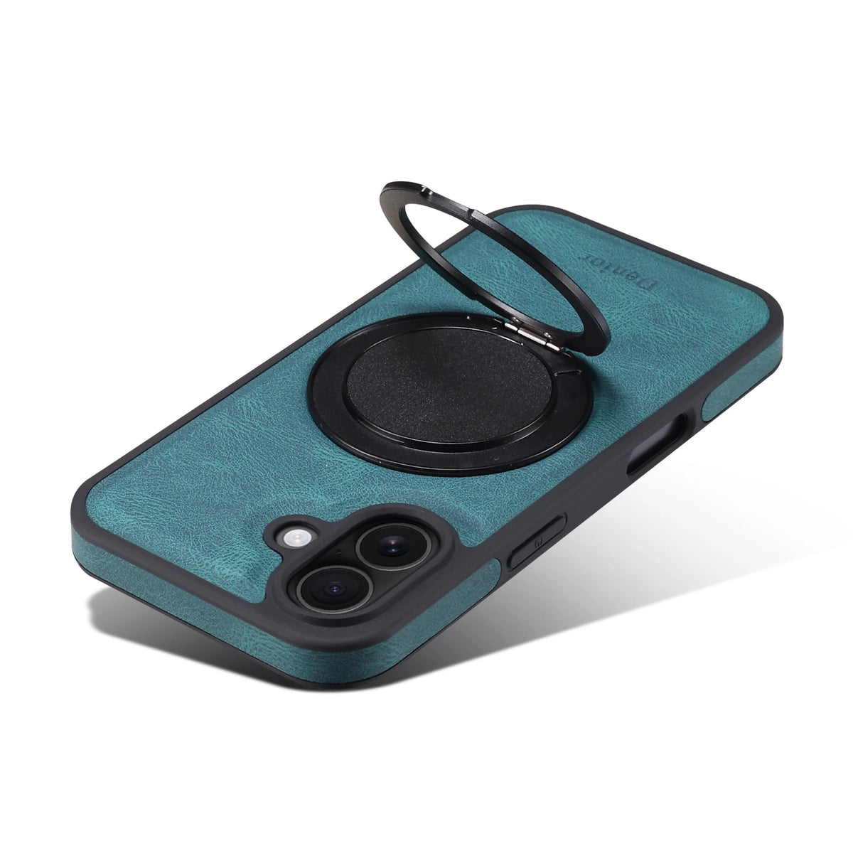 iPhone Faux Leather Case with 360° Ring Stand