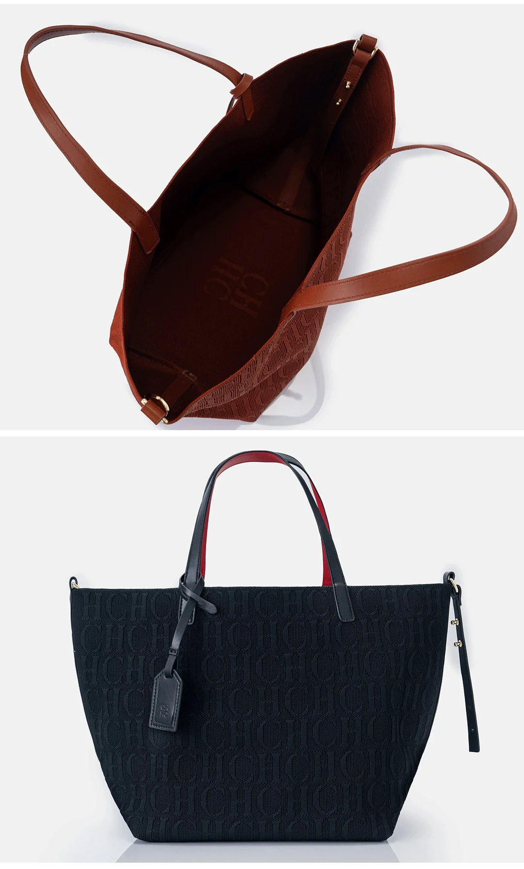 CH Woven Tote Bag – Vintage Style, Large Capacity