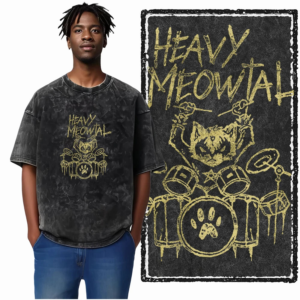 DB Cat Acid-Washed Graphic Tee