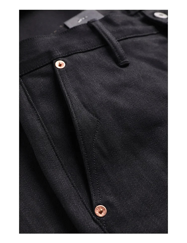 Red Tornado Black Selvedge Denim Relaxed Fit Jeans – 14.5oz