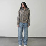 Y2K Retro Camo Zip-Up Hoodie