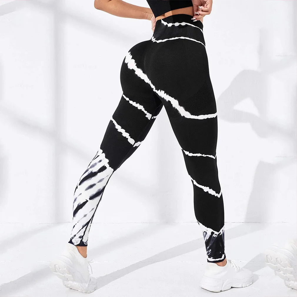 Women's 3D Tie-Dye Seamless Push-Up Leggings