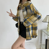 Vintage Plaid Long-Sleeve Blouse
