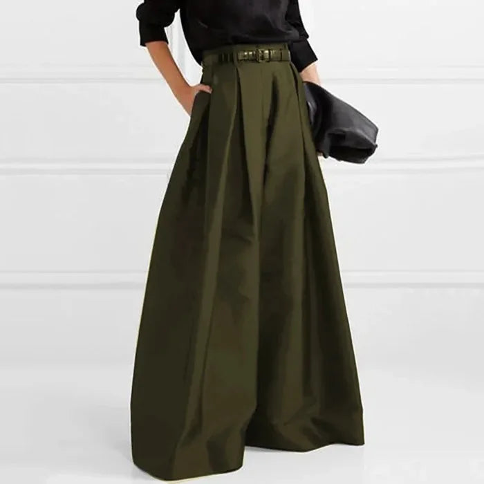 Women's High-Waisted Pleated Wide-Leg Pants