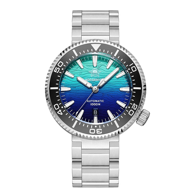 ADDIESDIVE Automatic Watches For Men 1000M Waterproof Sapphire Flame Clouds Texture Luxury BGW9 Luminous New AD2526 Diving Watch