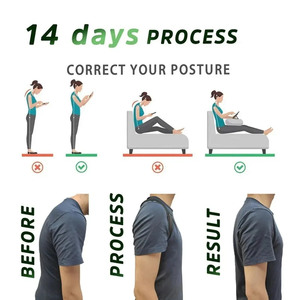 Premium Adjustable Back Posture Corrector Brace for Men & Women