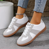 2026 Fashion Leather Women's Casual Sneakers Breathable Woman Vulcanize Sport Walking Running Platform Flats Shoes 644