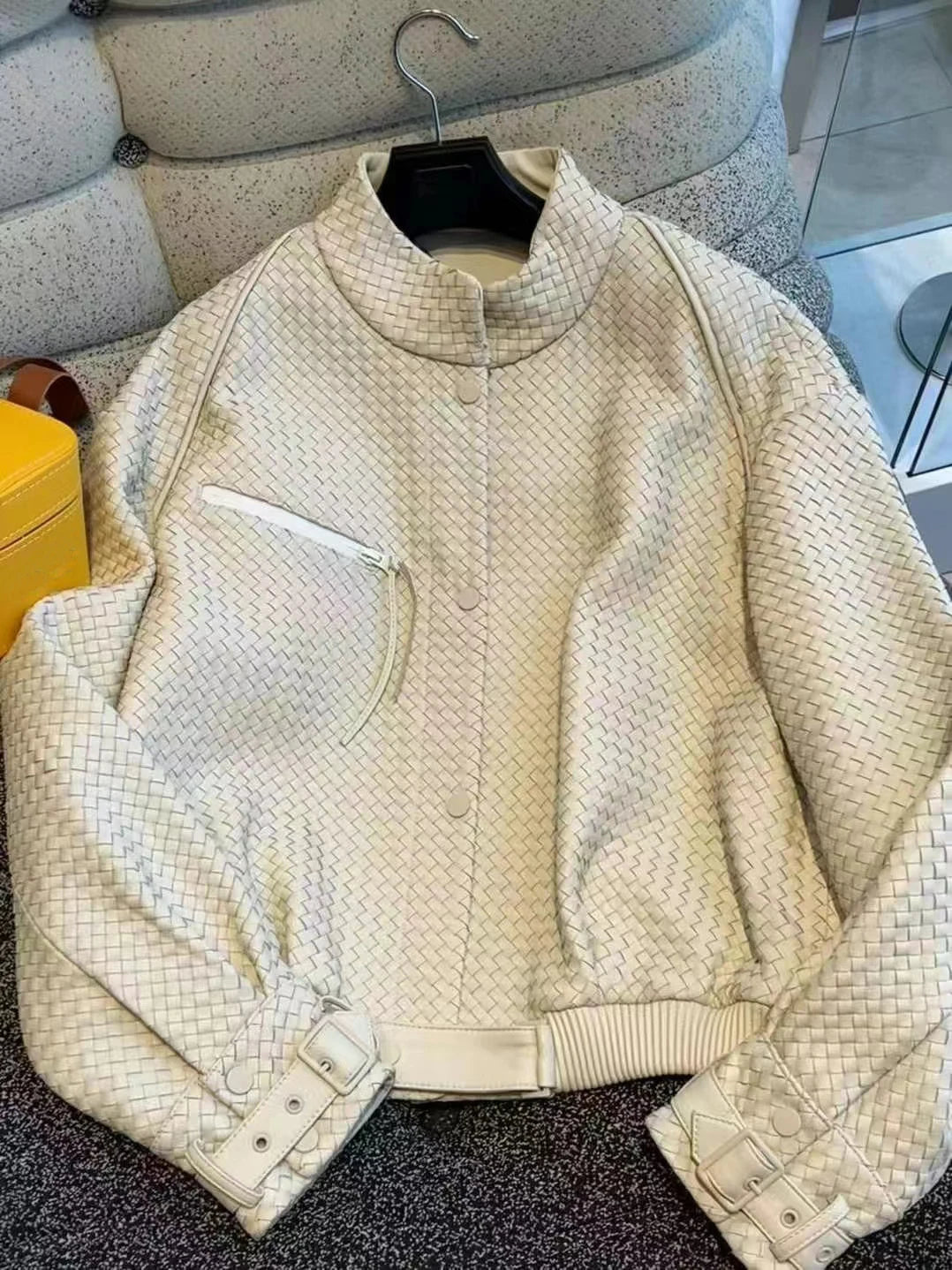 Natural Sheepskin Coat Women Autumn European and American Fashion Short Motorcycle Casual High Quality Hand-Woven Leather Jacket