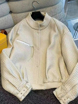 Natural Sheepskin Coat Women Autumn European and American Fashion Short Motorcycle Casual High Quality Hand-Woven Leather Jacket